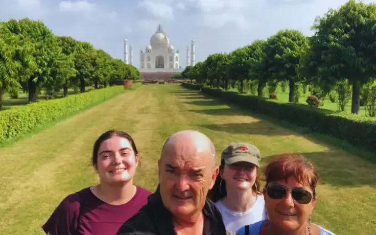 Family Visiting Taj Mahal – Same Day Tour from delhi by Namaste Yatra Tours