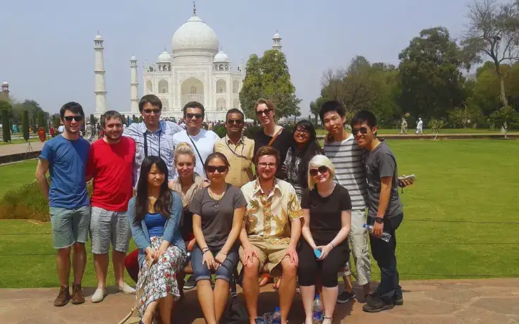 Group Photo at Taj Mahal – Golden Triangle Tour 5 Days