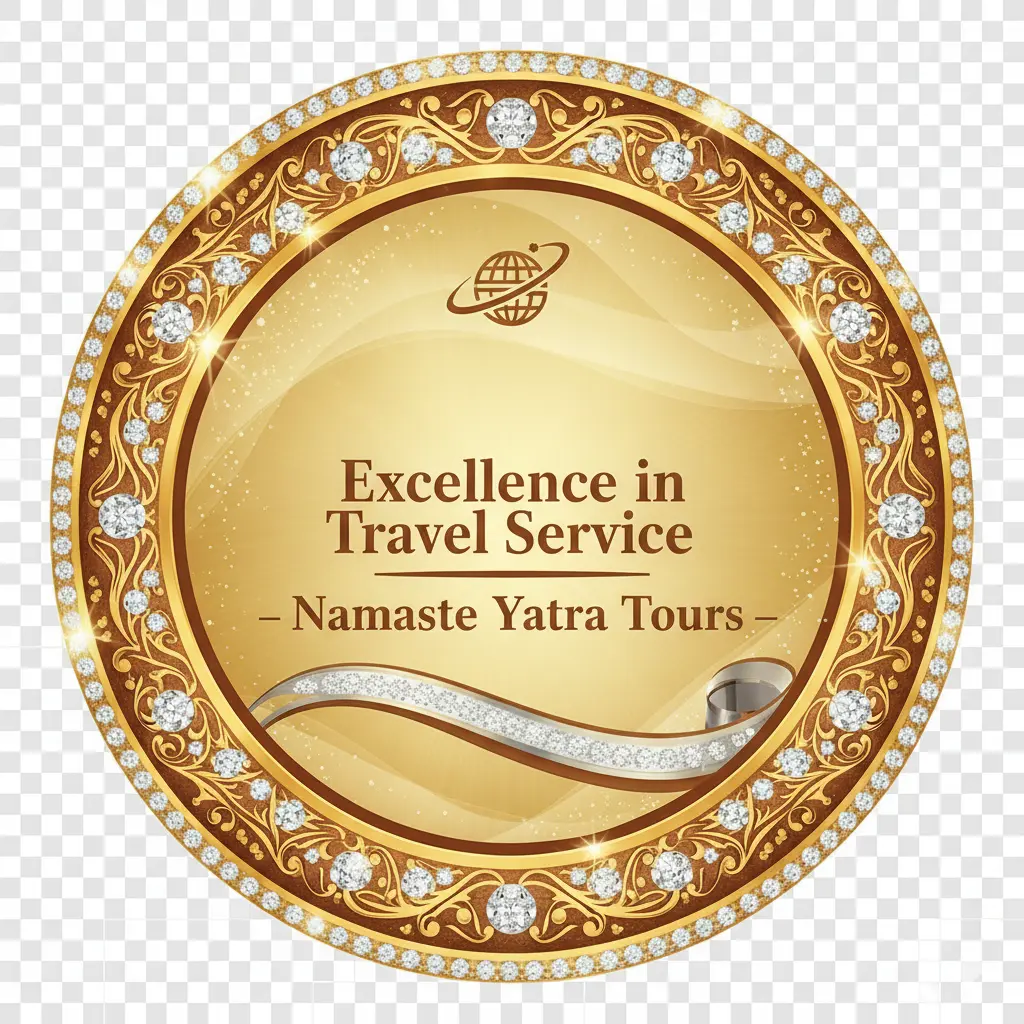 Excellence in Travel Service award presented to NamasteyatraTours.com for outstanding travel experiences and customer satisfaction.