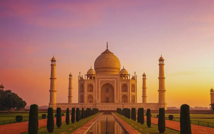Taj Mahal morning view during Agra, Mathura & Vrindavan Tour from Delhi by Namaste Yatra Tours