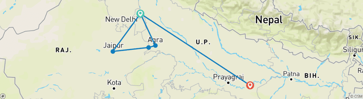 Golden Triangle Tour with Varanasi Tour Route Namaste Yatra Tours