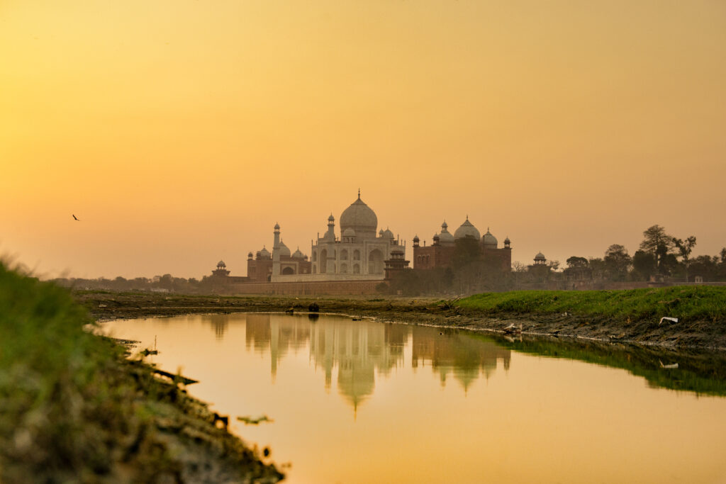 Taj Mahal sunset view during The Golden Triangle Tour with varanasi